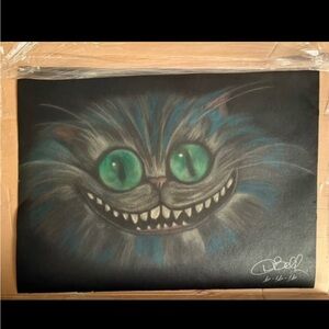 Cheshire Cat inspired charcoal drawing